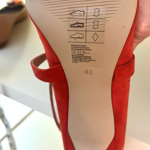NWT,H&M Nova Stiletto Heels,Tangerine Red,Sexy Crisscross Straps, Size US 8.5 - Picture 8 of 10